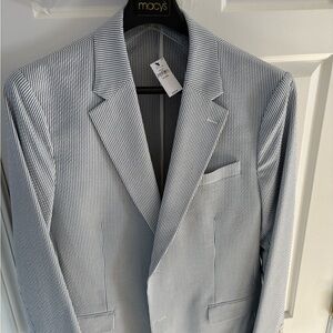 Banana Republic Blue Sear Sucker Striped Men's Suit